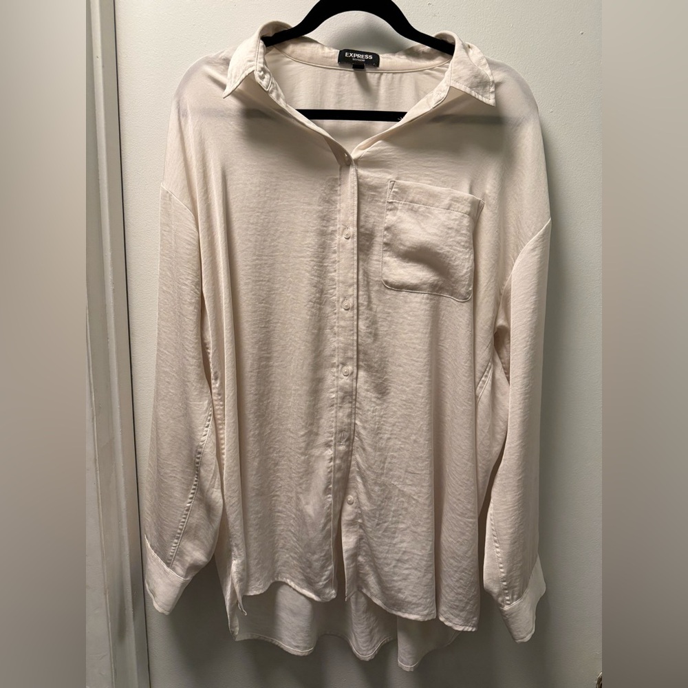Express Off-White Boyfriend Shirt